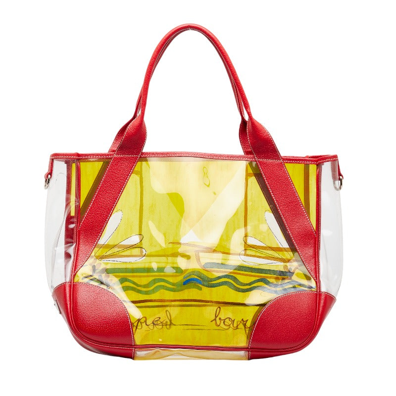 Prada Cinghiale Leather Trim Clear Tote