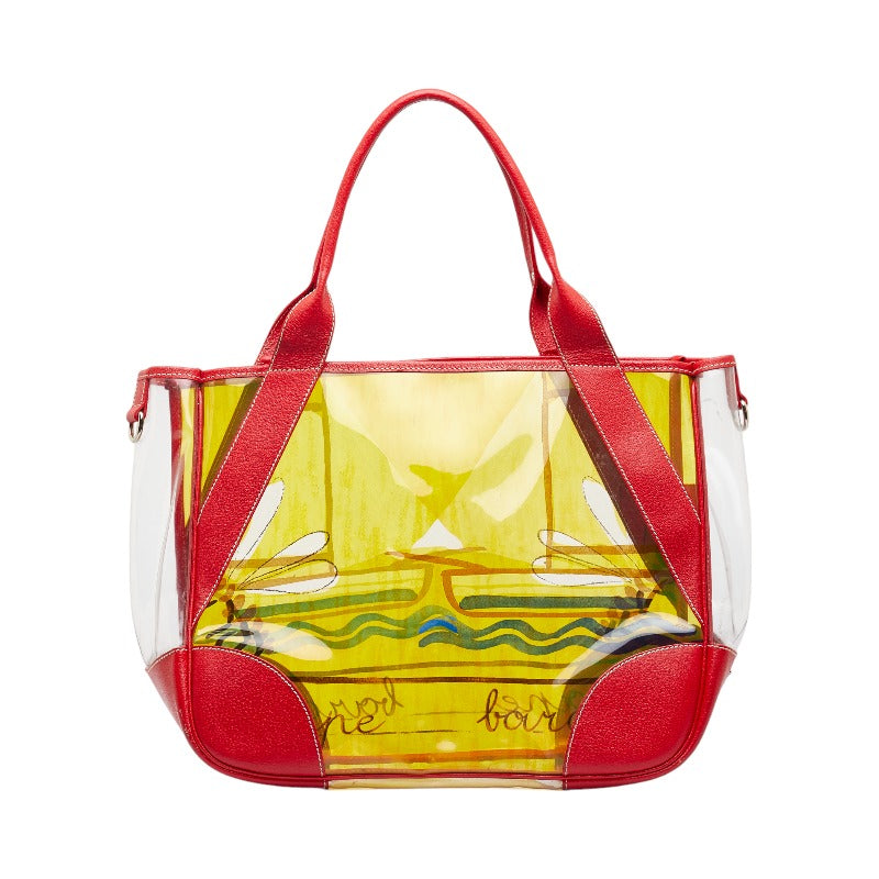 Prada Cinghiale Leather Trim Clear Tote