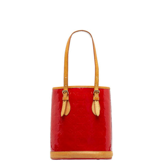 Louis Vuitton Monogram Vernis Bucket Rouge Red Tote Bag