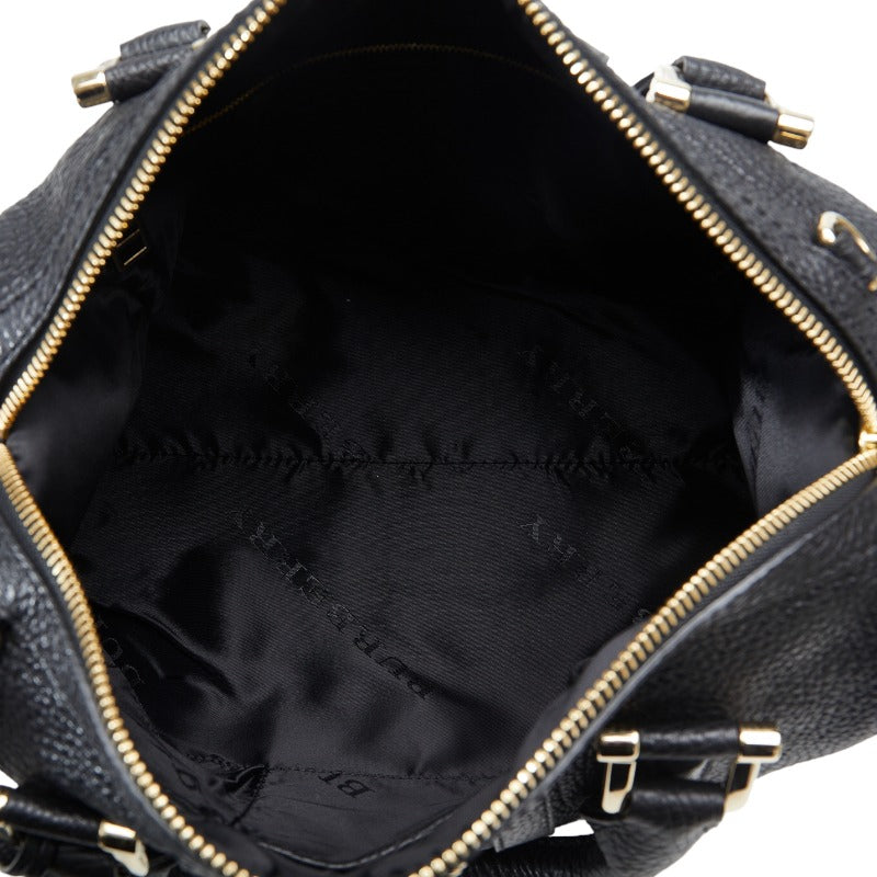 Burberry 2WAY Black Grain Calf Leather Handbag