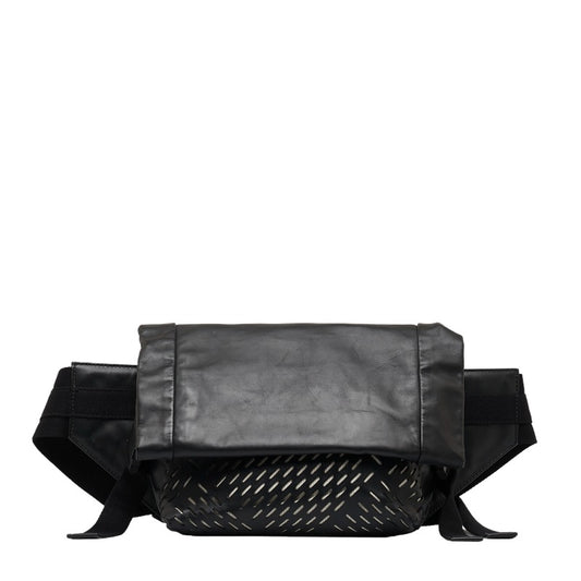 Bottega Veneta Black Perforated Leather Belt Bag