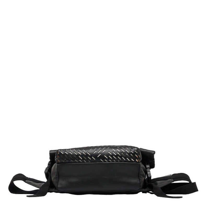 Bottega Veneta Black Perforated Leather Belt Bag