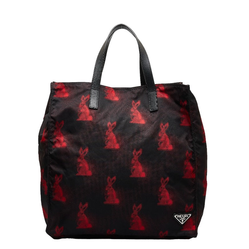 Prada Tessuto Stampato Rabbit Motif Tote