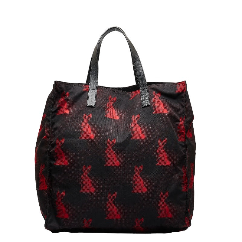 Prada Tessuto Stampato Rabbit Motif Tote