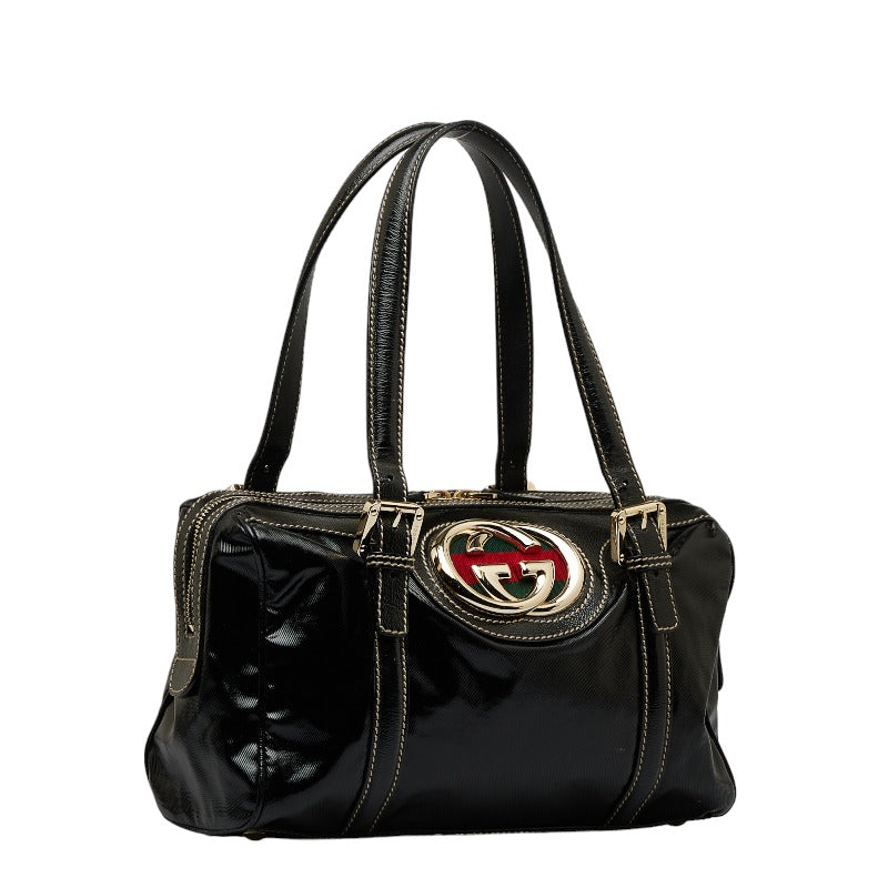 Gucci Dialux Britt Patent Leather Boston Bag