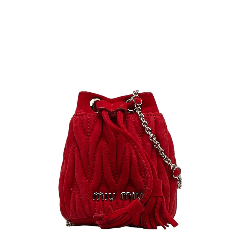 MIU MIU Suede Matelassé Mini Bucket Bag