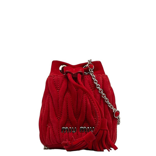 MIU MIU Suede Matelassé Mini Bucket Bag