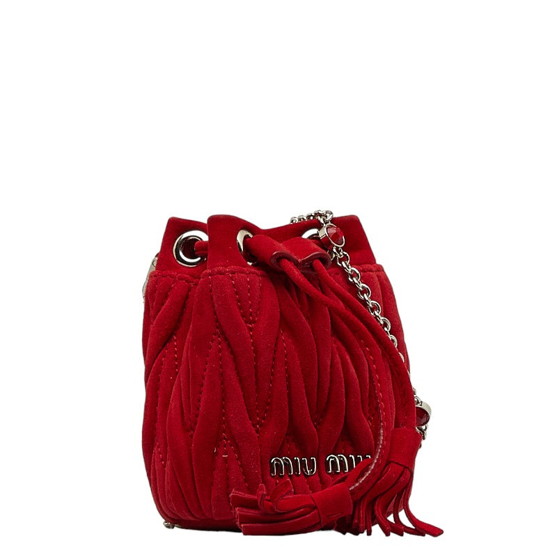 MIU MIU Suede Matelassé Mini Bucket Bag