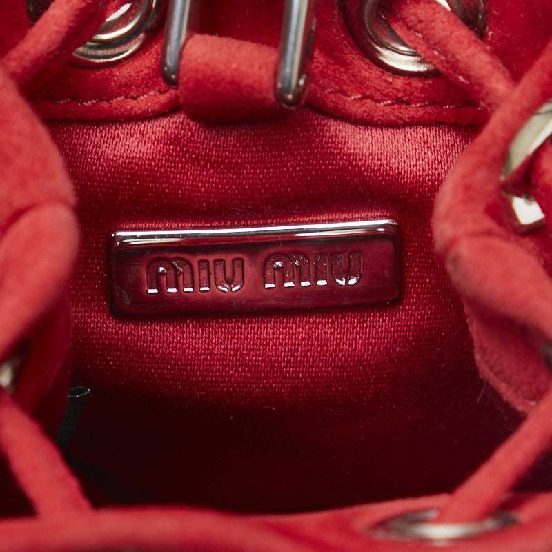 MIU MIU Suede Matelassé Mini Bucket Bag