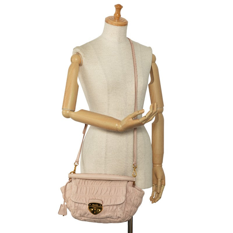 Prada Nappa Gauffré Pink Leather Shoulder Bag