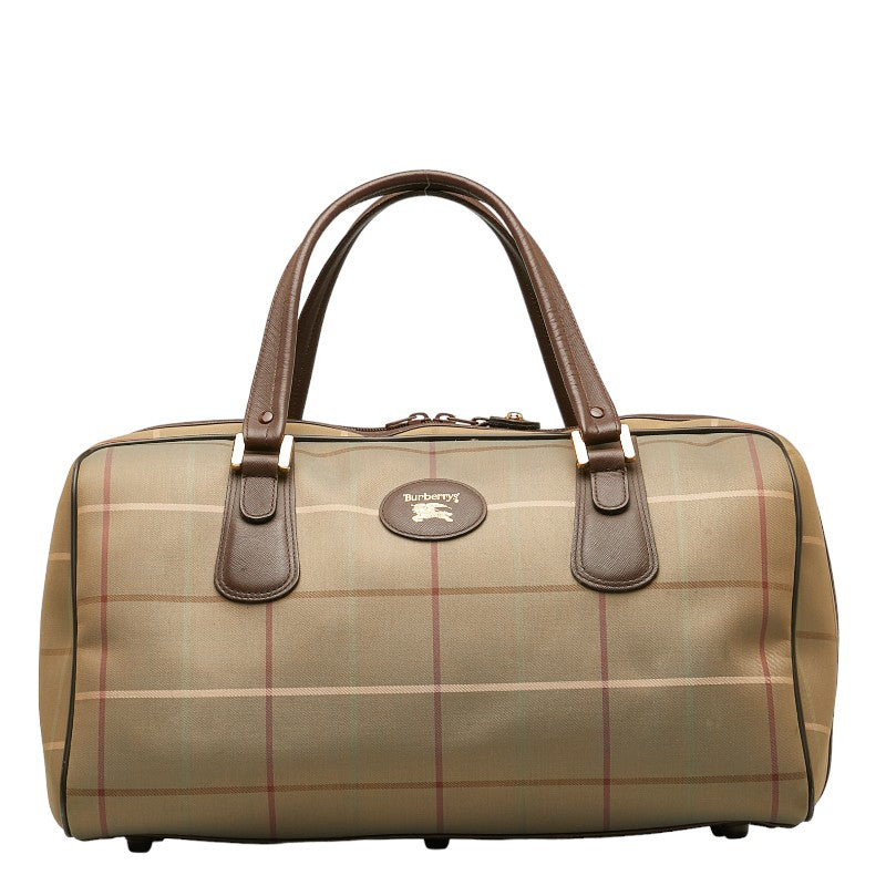 Burberry Checked Boston Bag