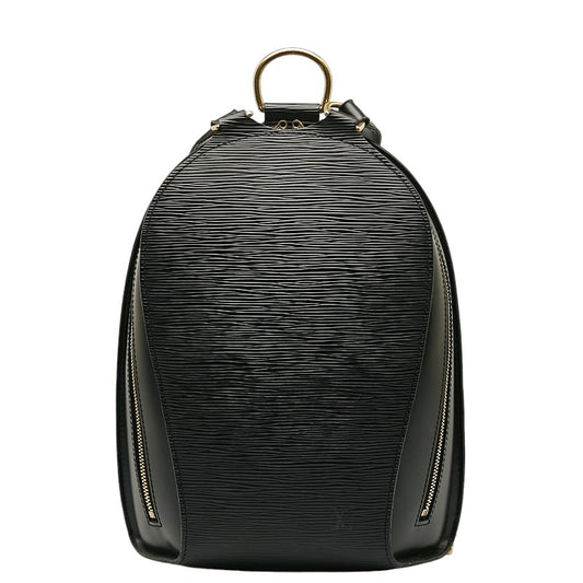 Louis Vuitton Noir Black Leather Epi Mabillon Backpack