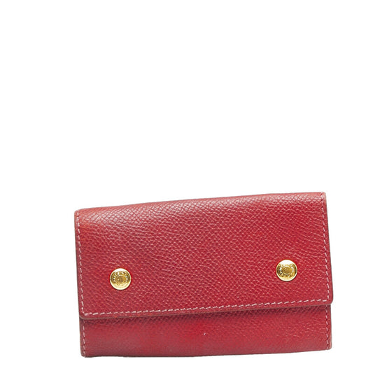 Hermes Key Case Red Leather