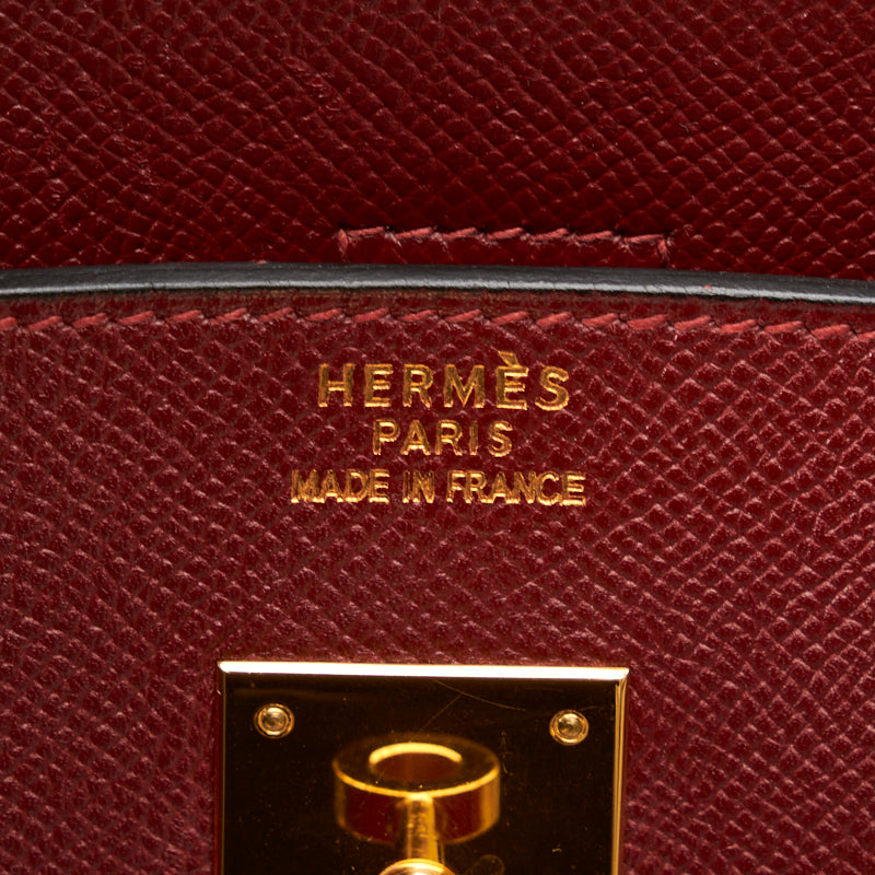 Hermes Birkin 40 Rouge Ashe Handbag