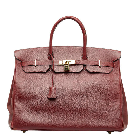 Hermes Birkin 40 Rouge Ashe Handbag