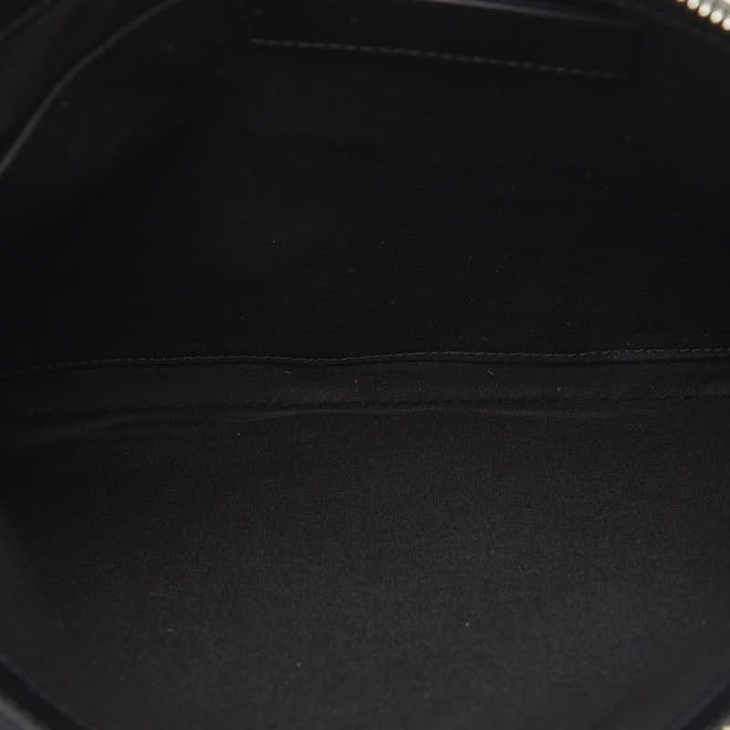 Balenciaga Ivory Black Canvas Leather Clutch Bag