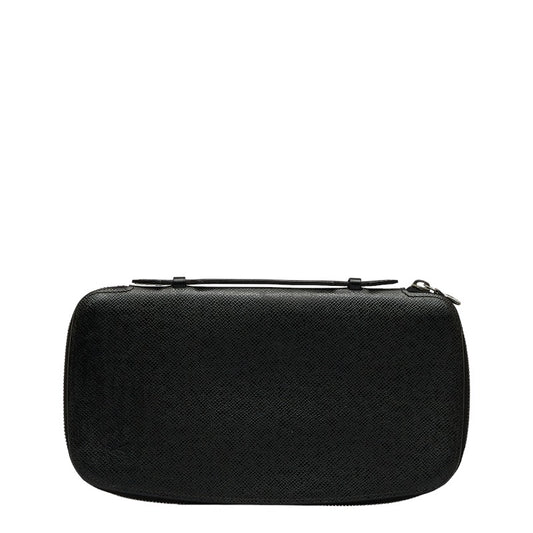 Louis Vuitton Black Leather Taiga Organizer Athol Long Wallet