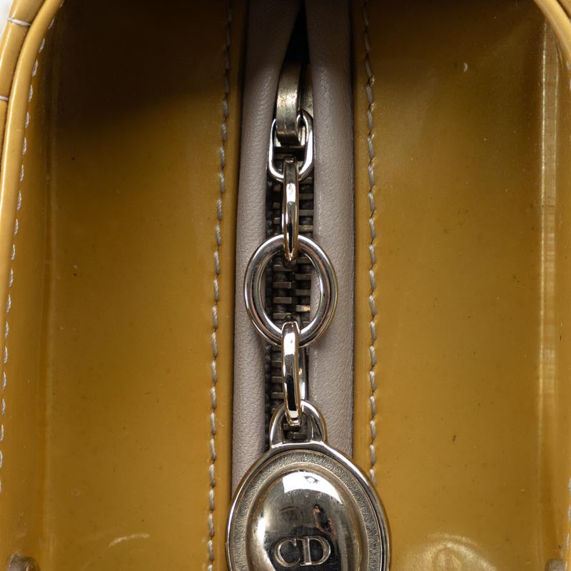 Dior Lady Dior Patent Leather Yellow Handbag