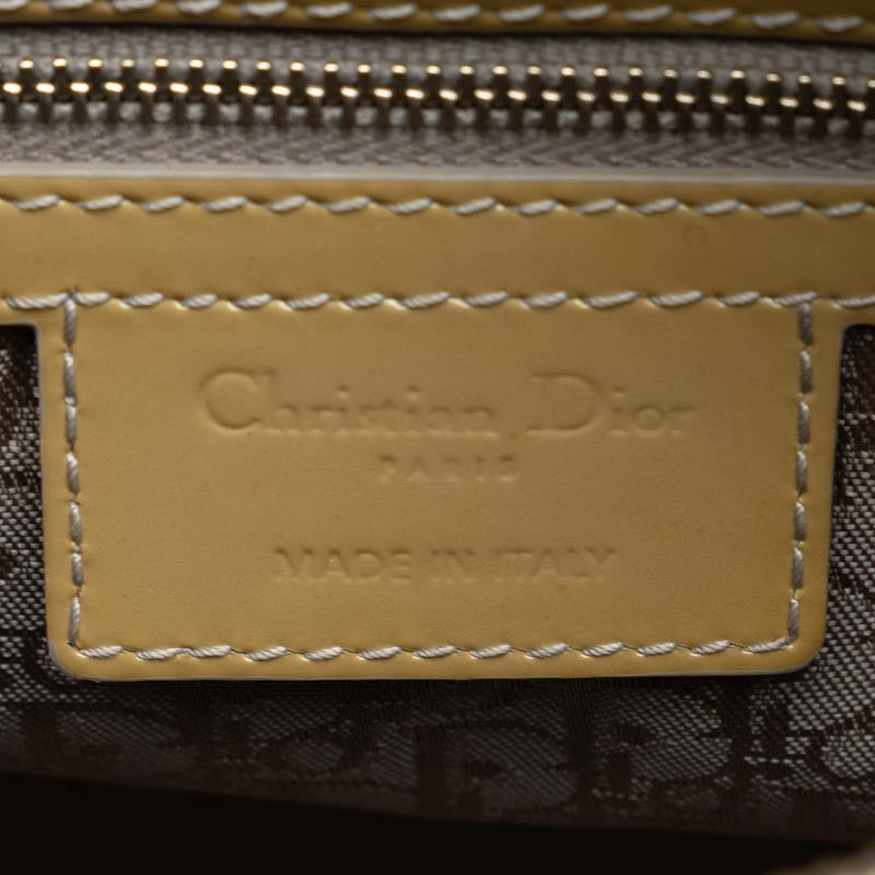 Dior Lady Dior Patent Leather Yellow Handbag