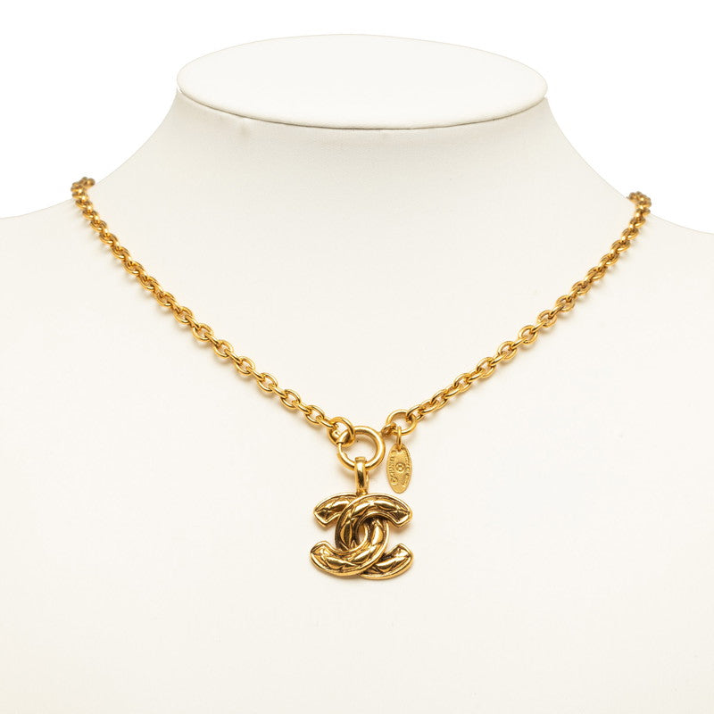 Chanel CC Matelasse Quilted Pendant Necklace