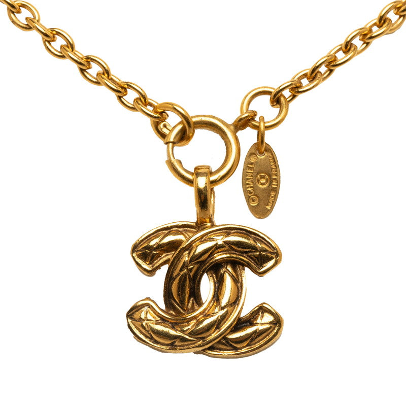 Chanel CC Matelasse Quilted Pendant Necklace