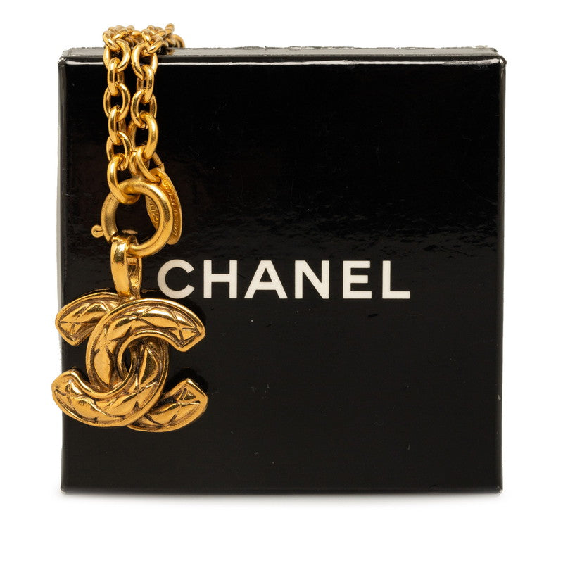 Chanel CC Matelasse Quilted Pendant Necklace