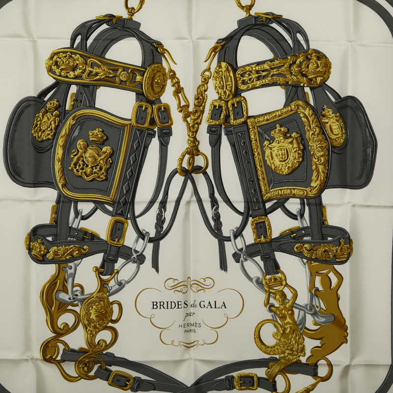 Hermes Carre 90 Brides De Gala Ceremony Bridle Silk Scarf