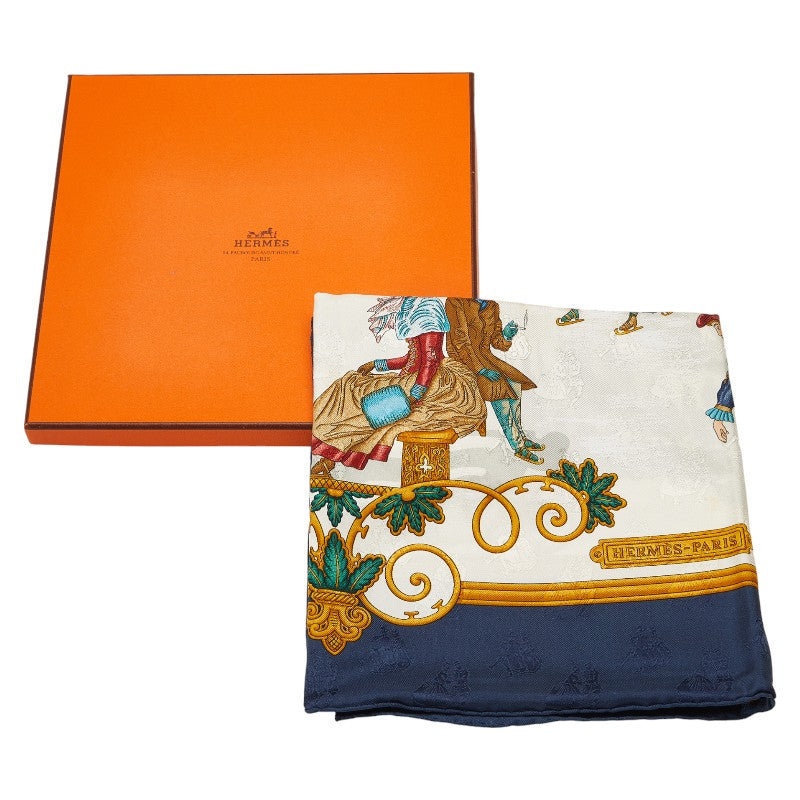 Hermes Carre 90 Joies D'Hiver Winter Pleasures Silk Scarf