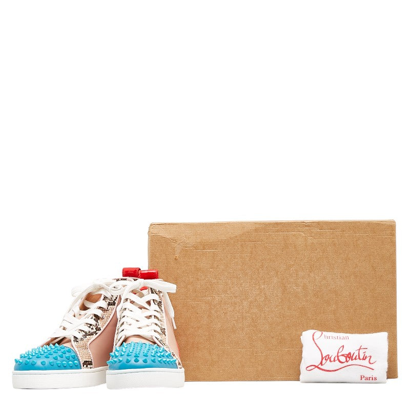 Christian Louboutin Spike Studded Python Sneakers