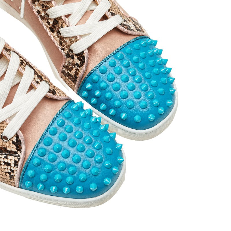 Christian Louboutin Spike Studded Python Sneakers