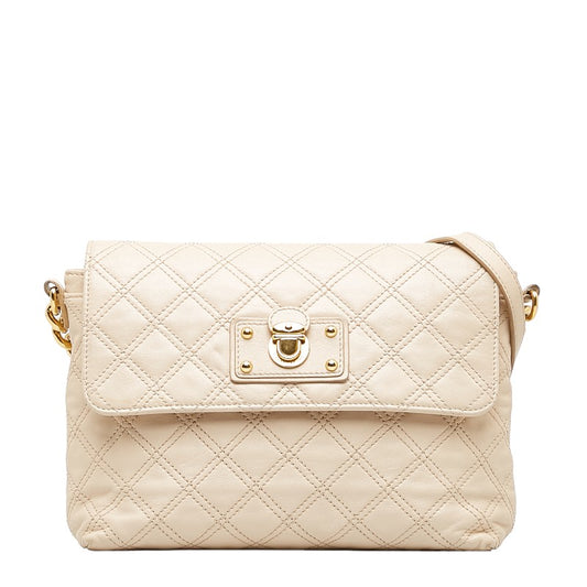 Marc Jacobs Quilted Beige Leather Shoulder Bag