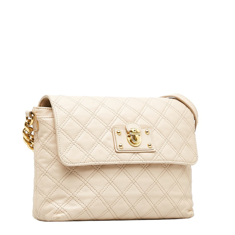 Marc Jacobs Quilted Beige Leather Shoulder Bag