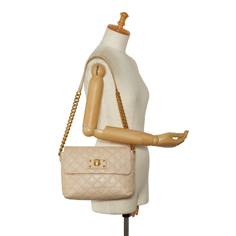 Marc Jacobs Quilted Beige Leather Shoulder Bag