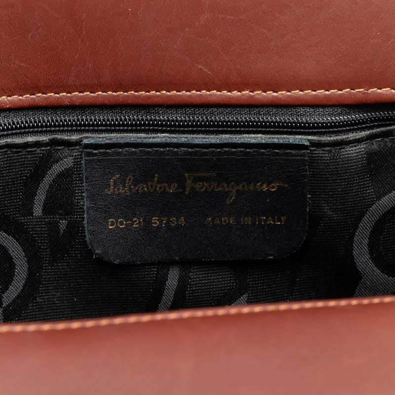 Salvatore Ferragamo Wine Red Leather Handbag