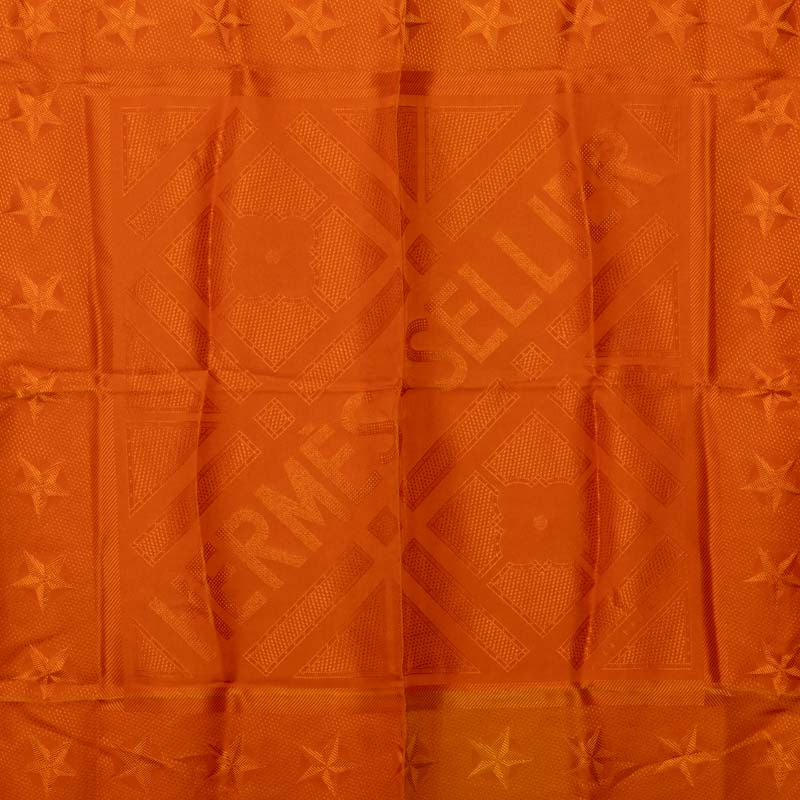 Hermes Sellier Star Pattern All-over Pattern Silk Scarf