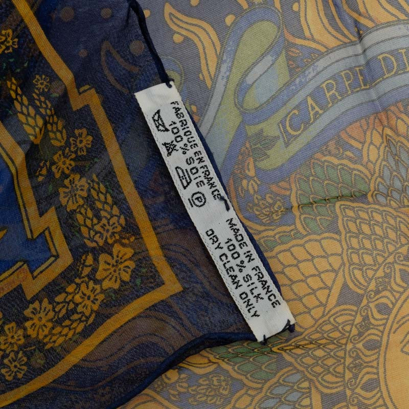 Hermes Carre 45 Petit Carre Carpe Diem All-over Pattern Silk Scarf