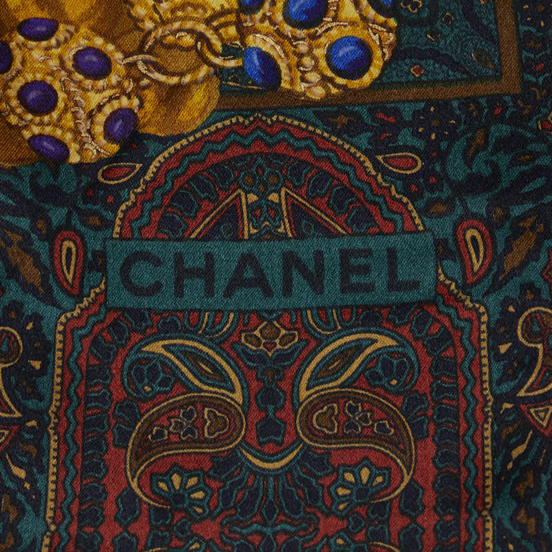 Chanel Paisley Coco Mark Silk Scarf