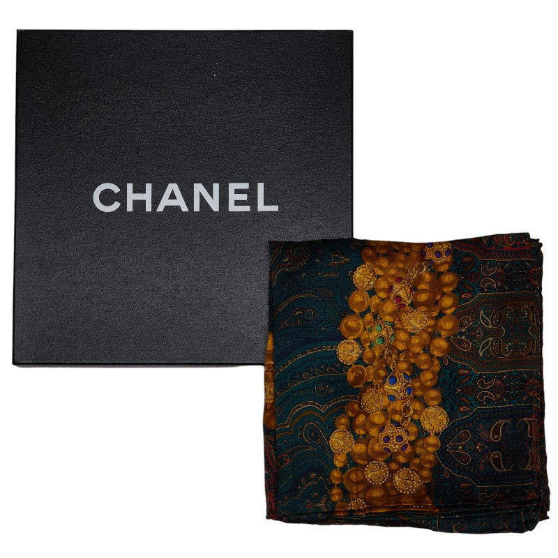 Chanel Paisley Coco Mark Silk Scarf