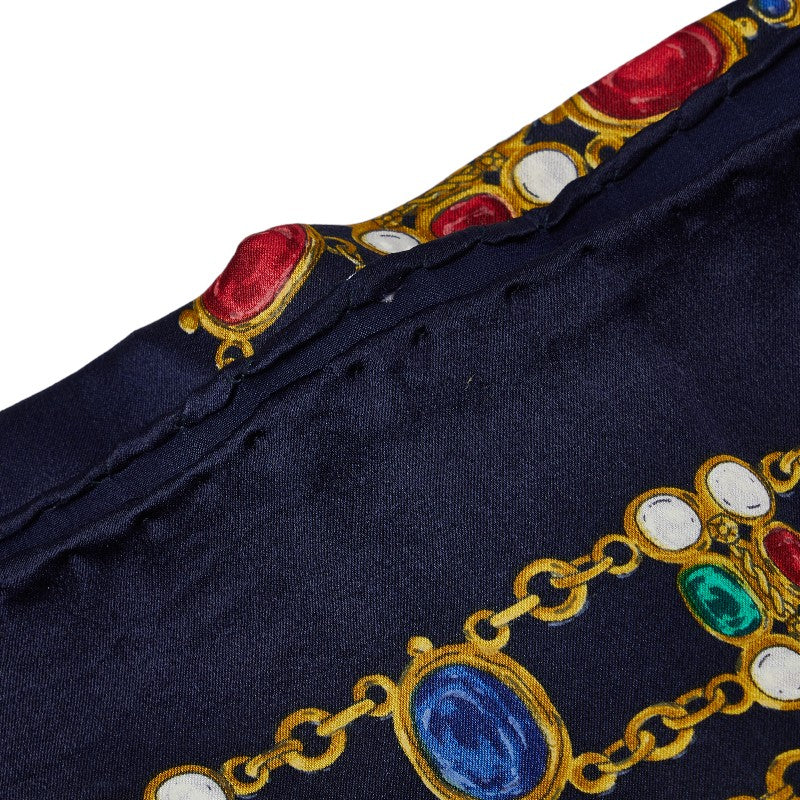 Chanel Chain Colored Stone Silk Scarf