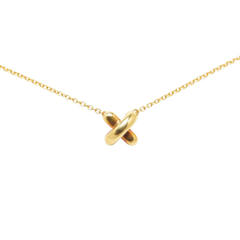 Tiffany & Co. 18K Yellow Gold Signature Cross Necklace