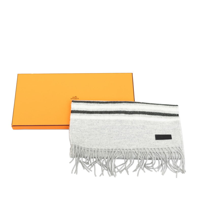 Hermes Border Muffler Cashmere Scarf