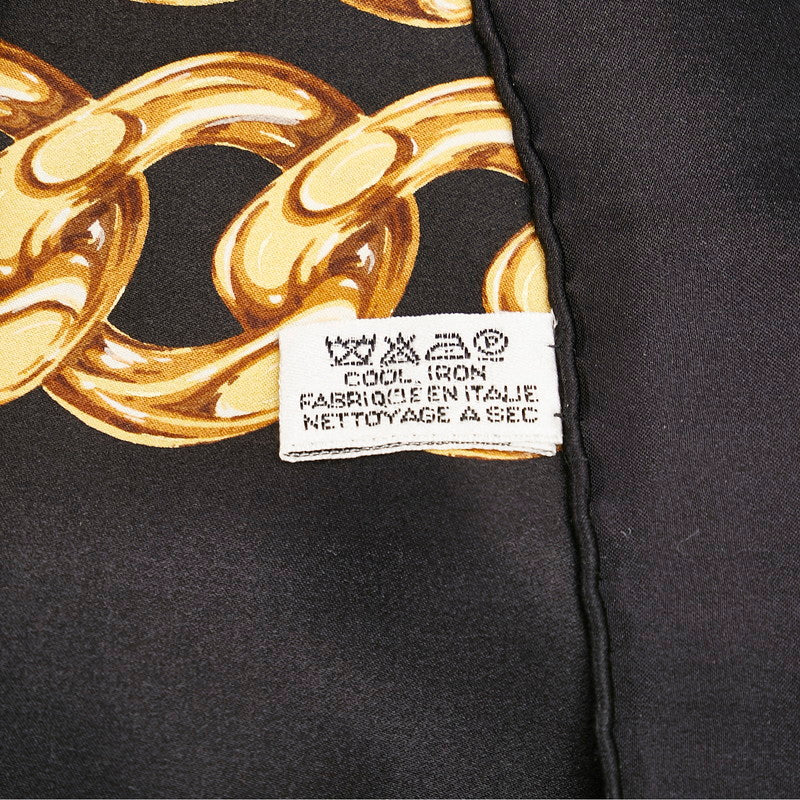 Chanel Gold Chain Coco Mark Silk Scarf