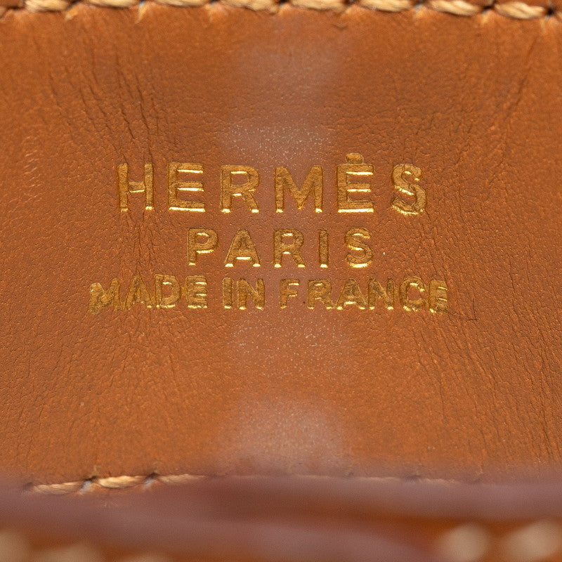 Hermes Medor Bracelet Bangle Brown Gold Leather Plated