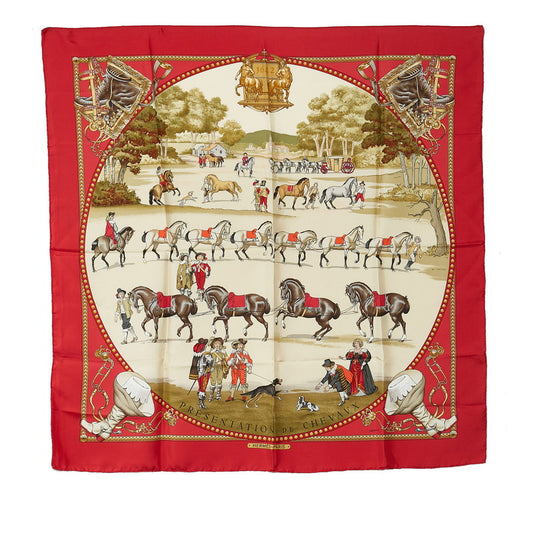 Hermes Carre 90 Presentation de Chevavx Horse Presentation Silk Scarf