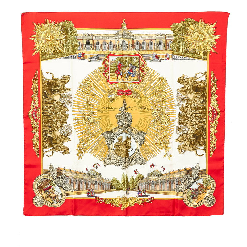 Hermes Carre 90 Sanssoucy Sanssouci Palace Silk Scarf