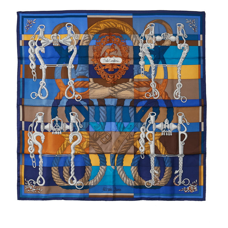 Hermes Carre 90 Cosmos Della Cavalleria Finesse Della Cavalleria Silk Scarf