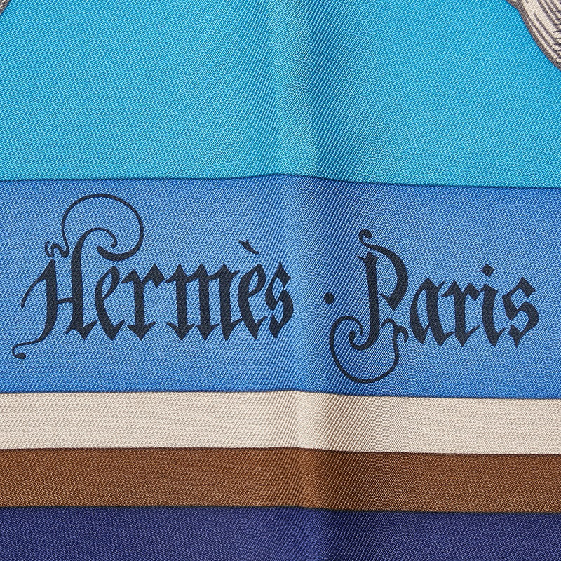 Hermes Carre 90 Cosmos Della Cavalleria Finesse Della Cavalleria Silk Scarf