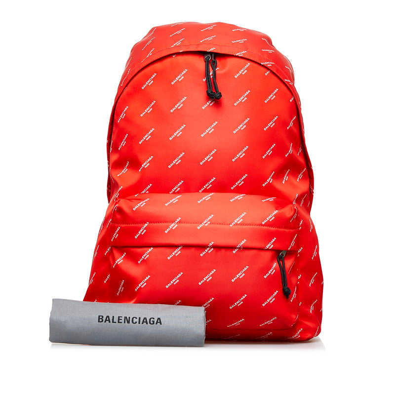 Balenciaga Explorer Backpack Men's Red Nylon Canvas