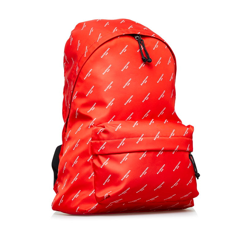 Balenciaga Explorer Backpack Men's Red Nylon Canvas