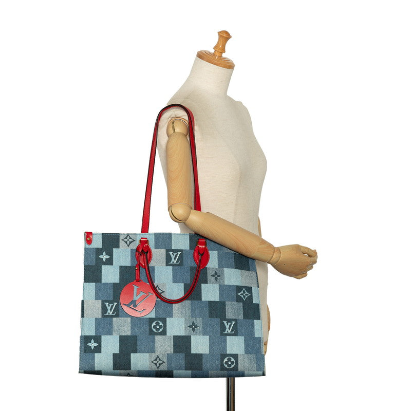 Louis Vuitton Monogram Denim On-The-Go Gm Tote Bag